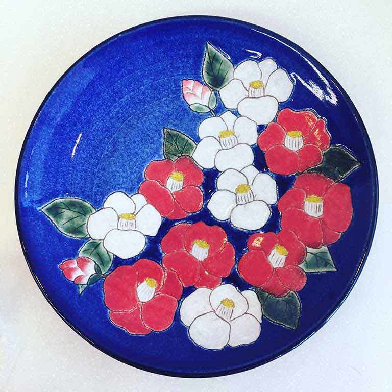 ベルベット掻き落とし絵皿